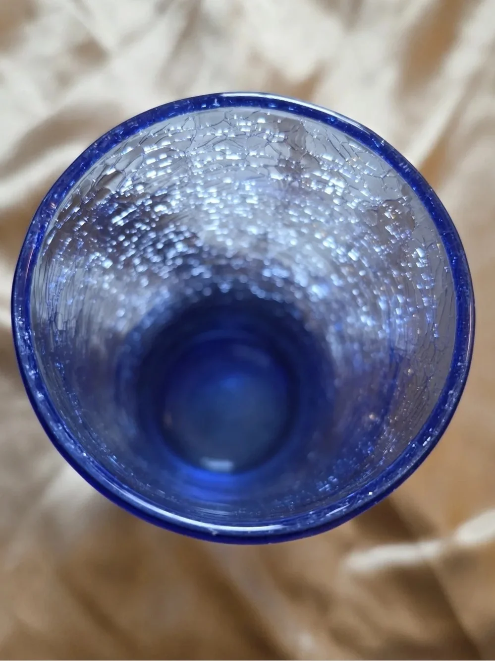Blue Crackle Glass Decorative Vase - Home Accents